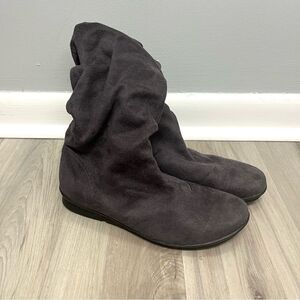 Bussola Boots Women’s 37 Combia 1560 Grey Suede Mid-High Scrunch‎ Winter